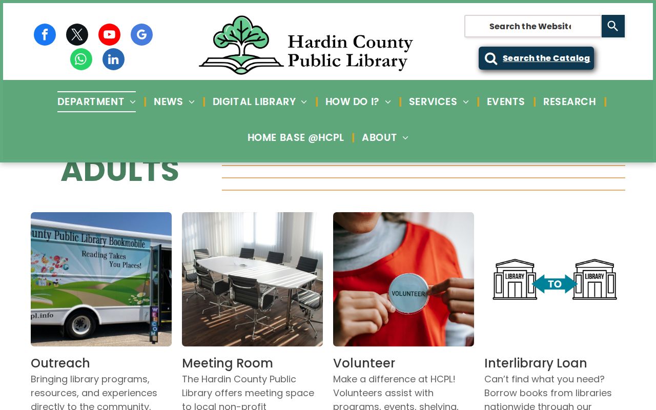 Hardin County Public Library adult research and history resources