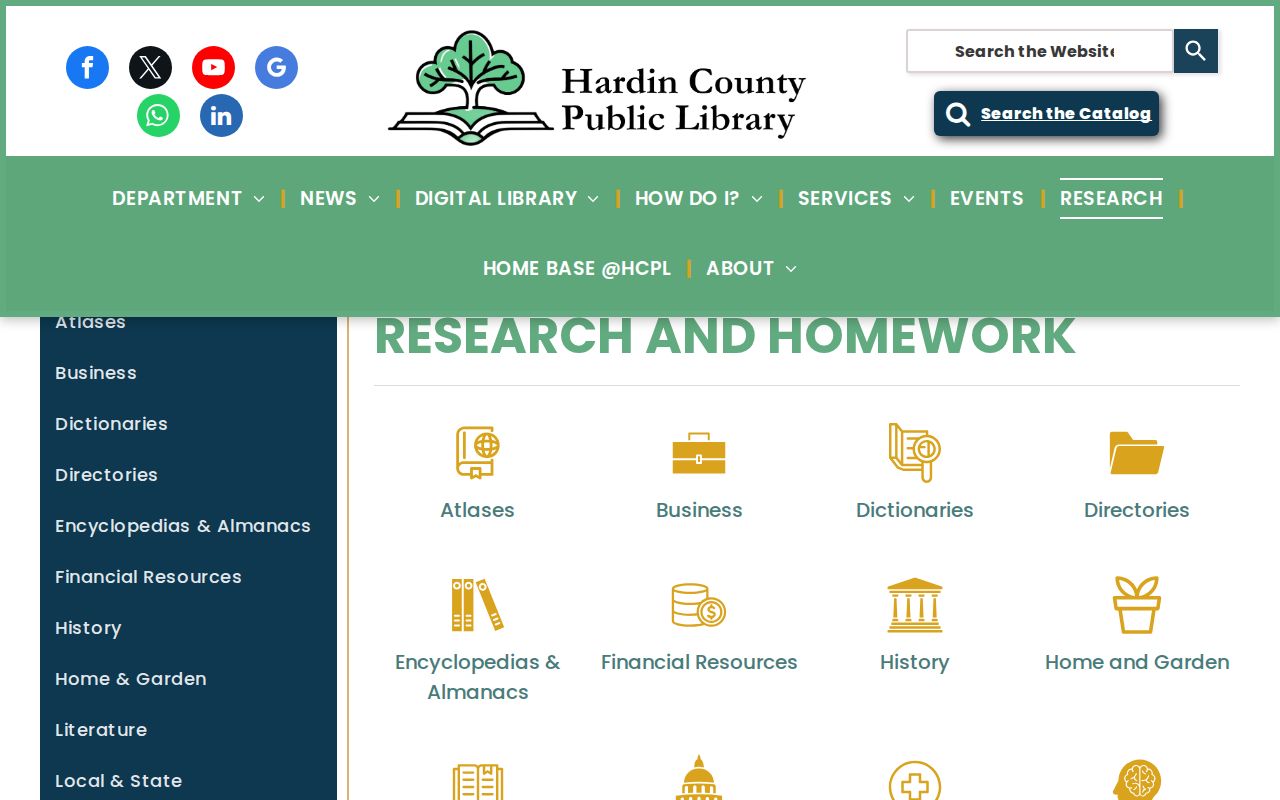 Hardin County Public Library research categories for Radcliff address history